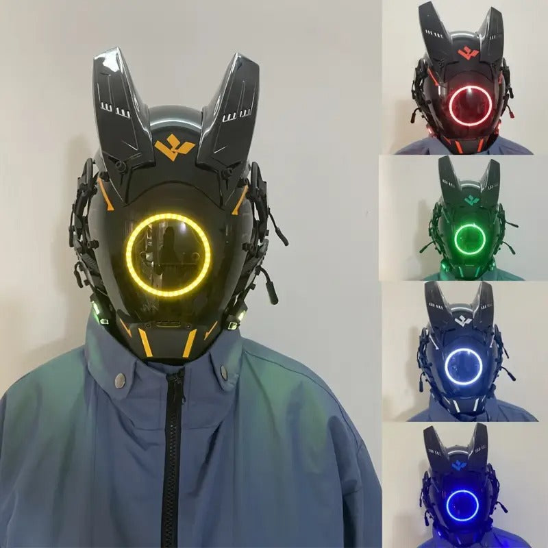 punk mask cosplay men round light braids mask cosplay - Temu