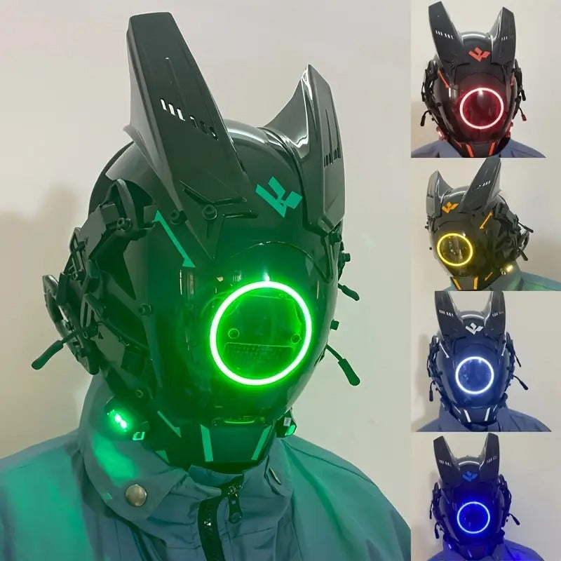 punk mask cosplay men round light braids mask cosplay - Temu